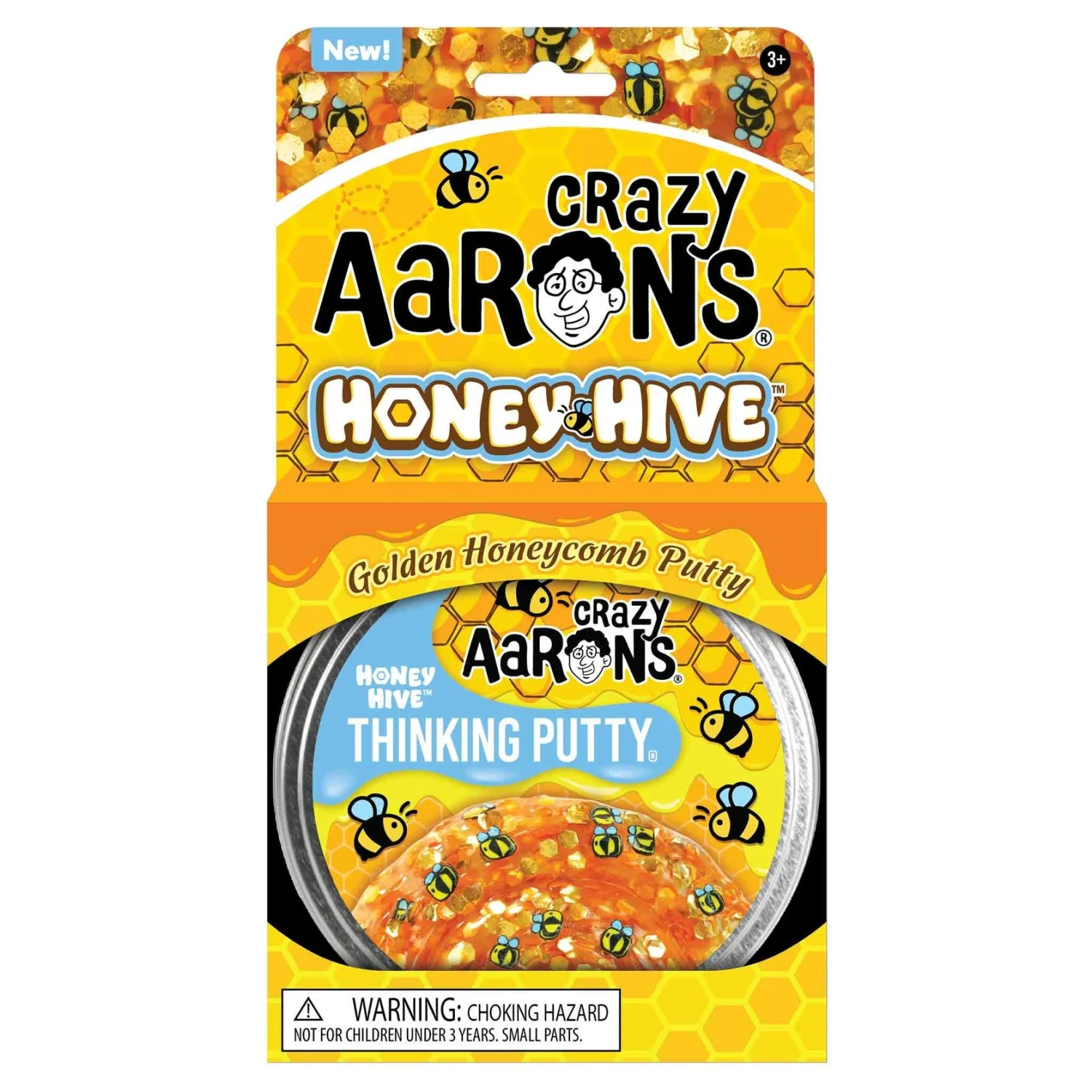 Crazy Aarons Honey Hive Full Size 4 Inch Thinking Putty Tin 1 Crazy Aarons Honey Hive Full Size 4 Inch Thinking Putty Tin