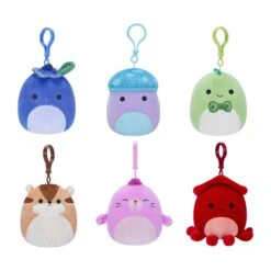 Squishmallow 3.5 Inch Clip Blueberry Squad Set Of 6 - Blueby, Pyle, Danny, Melzie, Pepper, Altman