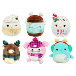Squishmallow 5 Inch Christmas Pink Bigfoot Squad Set Of 6 - Joyce, Revna, Arlene, Buford, Brina, Nessie