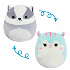 Squishmallow 12 Inch Mita The Badger And Serene The Squirrel Flip-a-Mallows Plush Toy